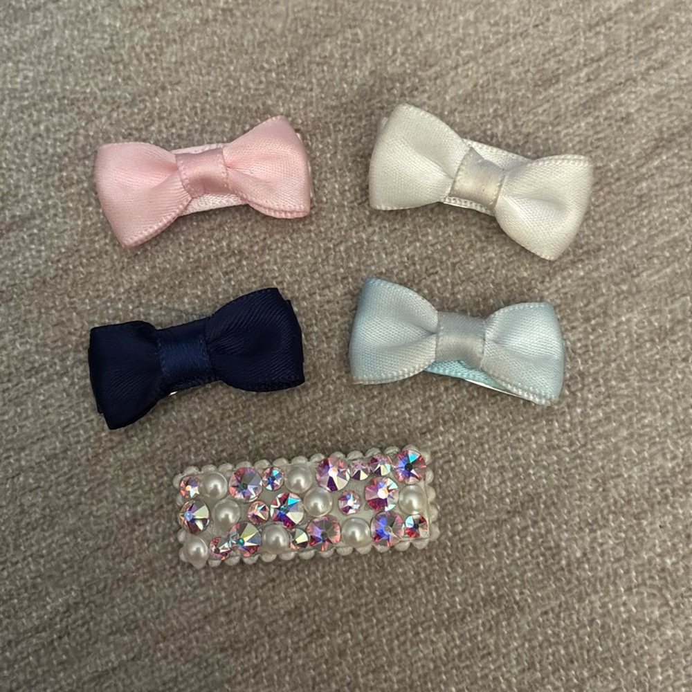 Baby/Kids Pastel Bow Hair Clips Set